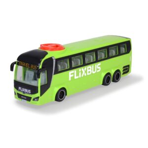 Dickie Toys MAN FlixBus Grün (26,5 cm) - Lenkbarer Bus Spielzeug mit Freilauf & öffnenden TüRen - Lizenzierte Spielzeugautos für Kinder ab 3 Jahren - Reise-Autobus zum Spielen - 203744015